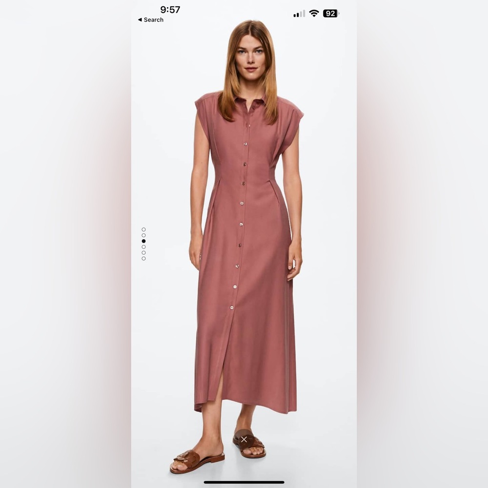 MANGO mauve shirt dress